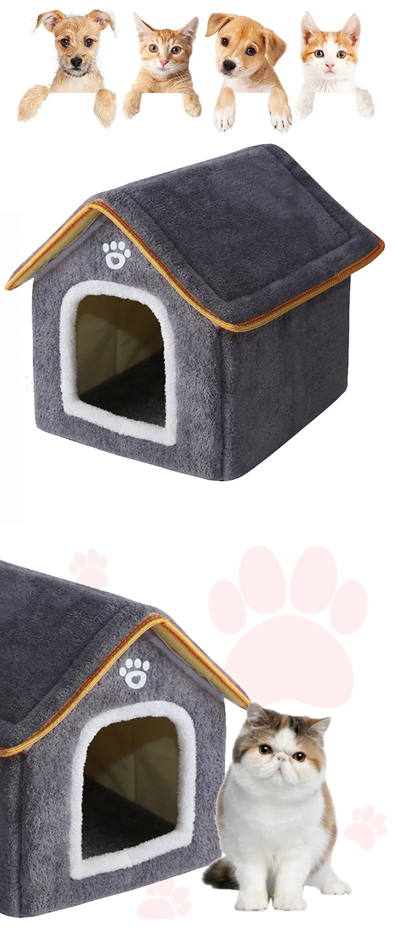 Casinha para cães e gatos de tecido confortável - Petzin ®